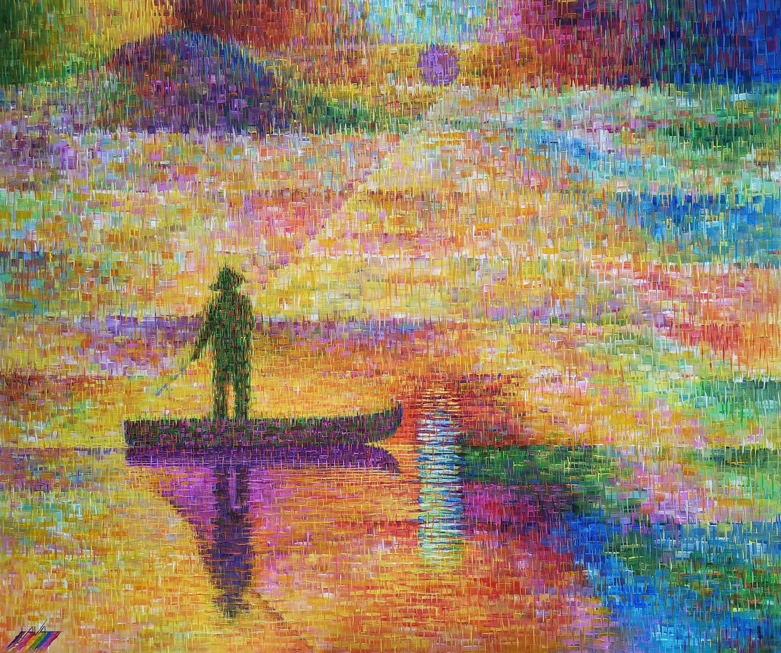 Violet Sun by Lava Ghayas, acrylic on canvas, 2025